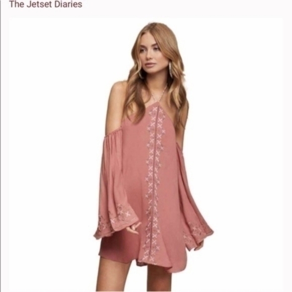NWT The Metset Diaries  Desert Rose Mini Dress in Salmon Size Medium - Picture 1 of 13